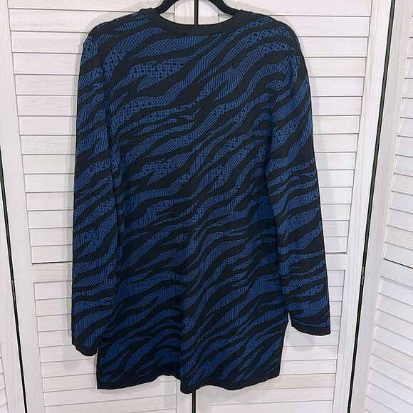 Chico's Cardigan Size 1 (8) Double Knit Zebra Print - Picture 11 of 15